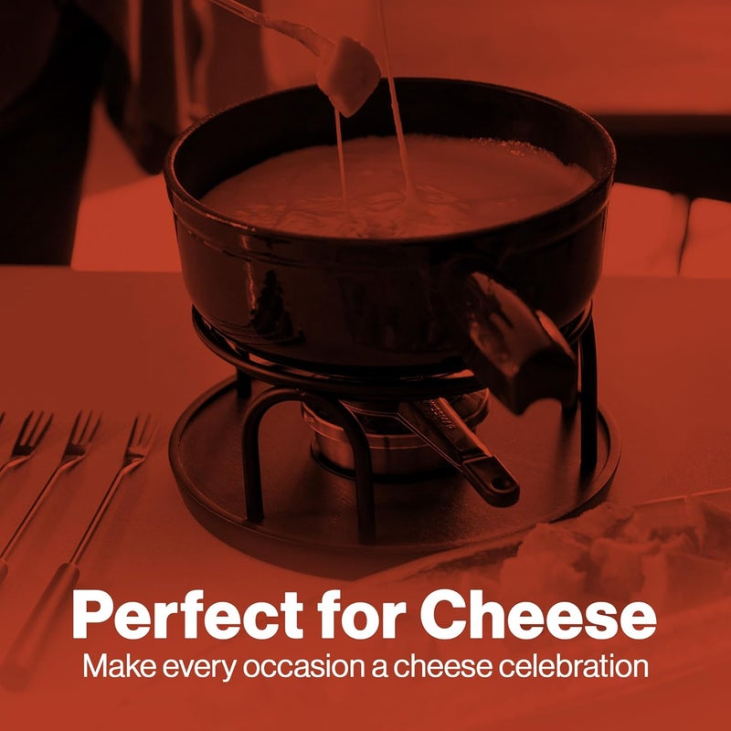 Swissmar F66351 Complete Fondue Set for 6 People - Cast Iron Pot with Beech Wood Base - Image 3